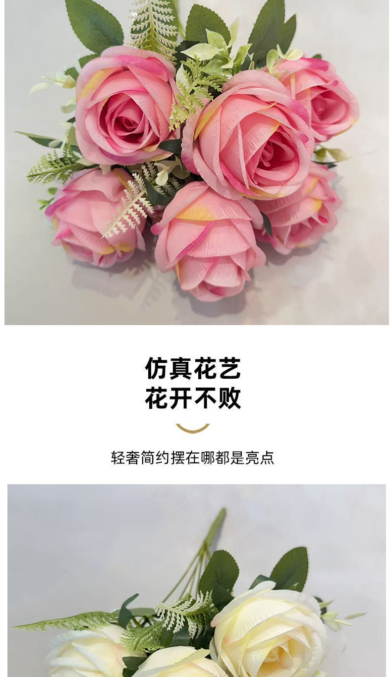 跨境仿真花束家居软装摆件摆设婚礼堂婚庆花束高级感装饰玫瑰假花详情7