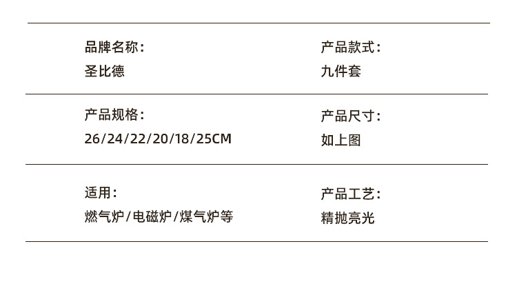 潮州互发跨境炊具不锈钢锅具套装6件套带硅胶手把全套组合详情14