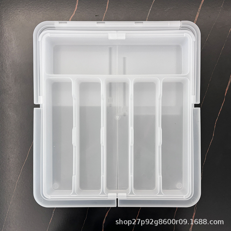 厨房餐具分格收纳盒可伸缩刀叉分类整理盒四向伸缩抽屉式餐具盒详情16