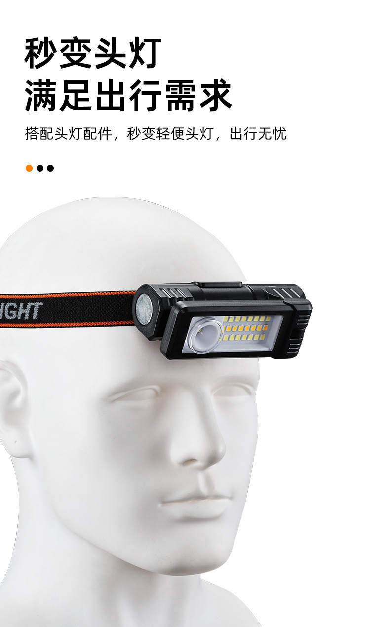 New cross-border multi-functional portable multi-angle folding work light, multi-source strong light head lamp, long-lasting magnetic suction lamp pic 18