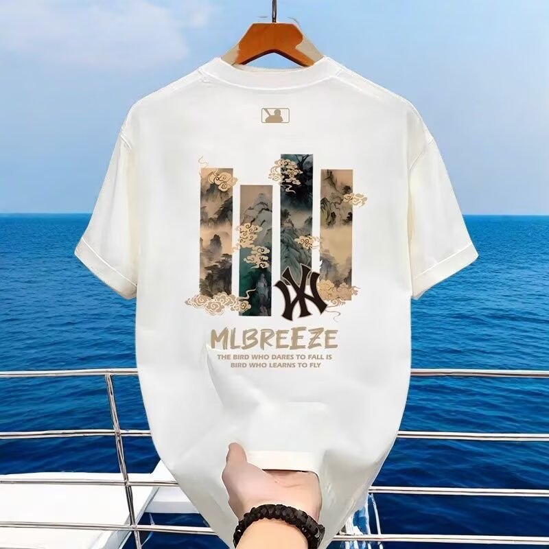 National trendy summer 2025 camiseta de manga corta hombre estampado cuello redondo cuerpo adolescente legging suelto camiseta pic 21