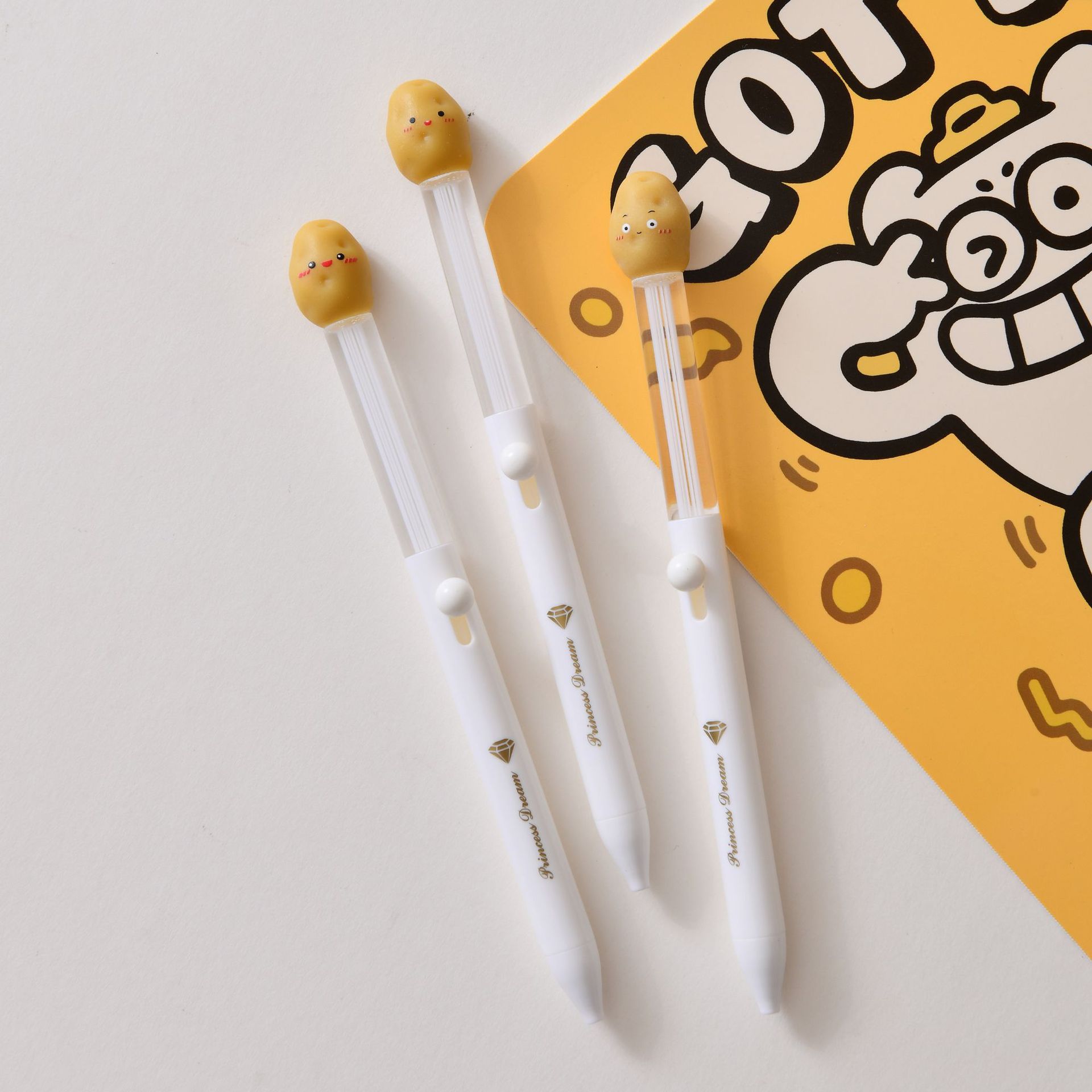 晨兮可爱创意土豆卡通学生中性笔速干速写笔批发日用吸管百货用品详情8