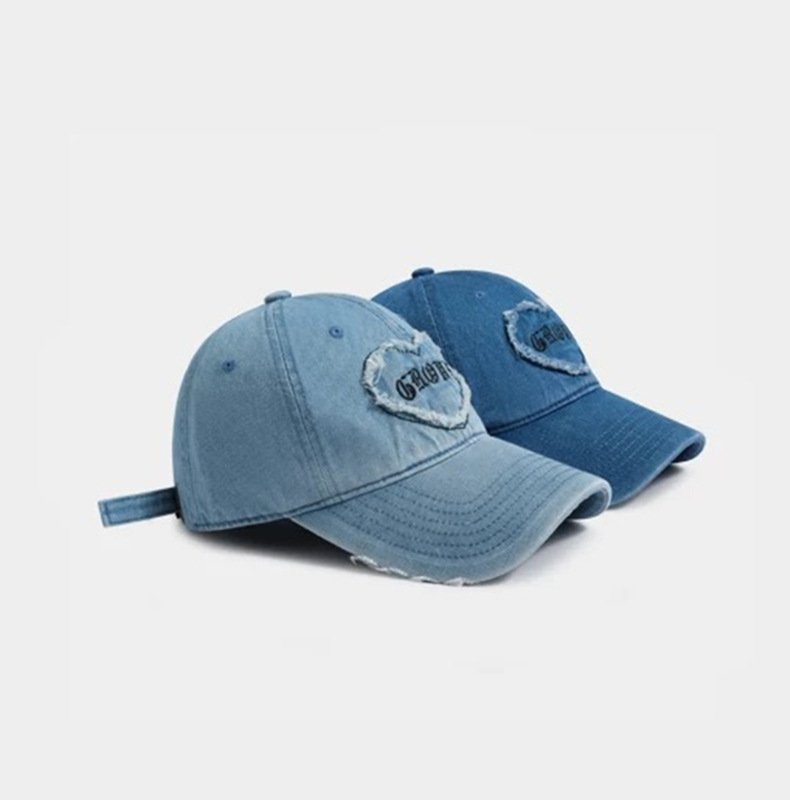 Korean style Instagram trendy retro patchwork denim baseball caps for men and women, casual and versatile fashion, trendy baseball caps for adults pic 1