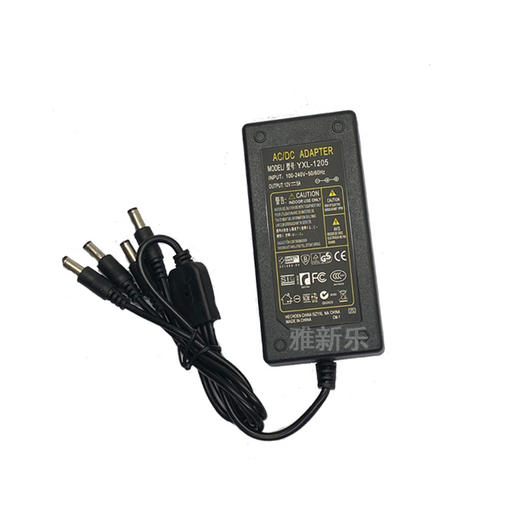 12V5A one-to-four power adapter LED light strip security monitoring power supply, one-to-four monitoring camera 60W pic 10