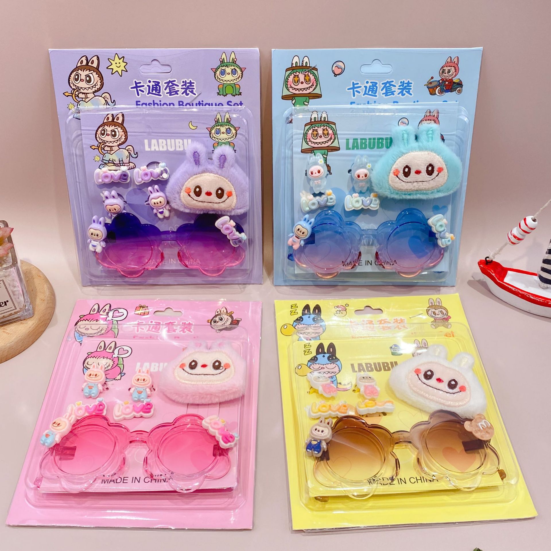 新款哒哒咘眼镜卡通皮筋发夹饰品套装可爱少女心装扮潮玩时尚精品详情12