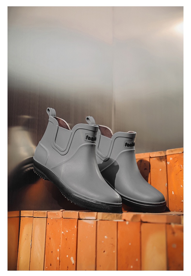 跨境雨鞋男士时尚雨靴防滑低筒新款切尔西成人户外钓鱼防水靴外贸详情18