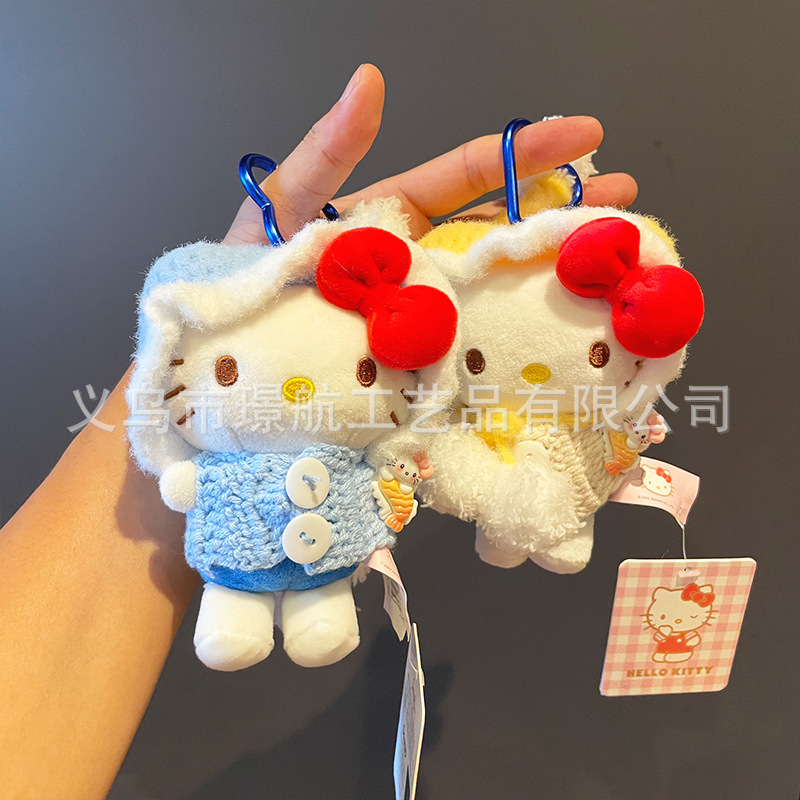 Authentic cute hellokitty small pendant, Kitty Cat bag pendant, cartoon plush toy keychain gift pic 4