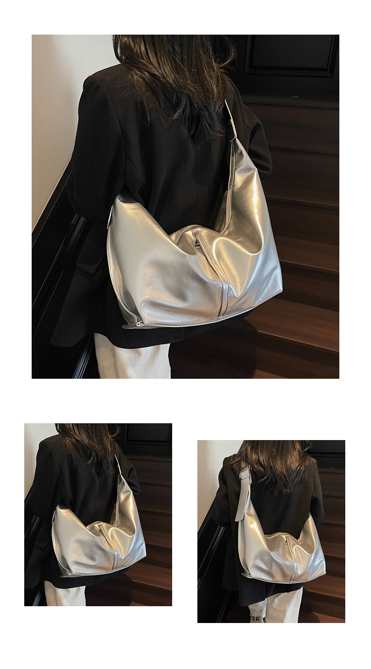 大容量腋下包女2025新款春夏季休闲百搭单肩斜挎包流行通勤饺子包详情26