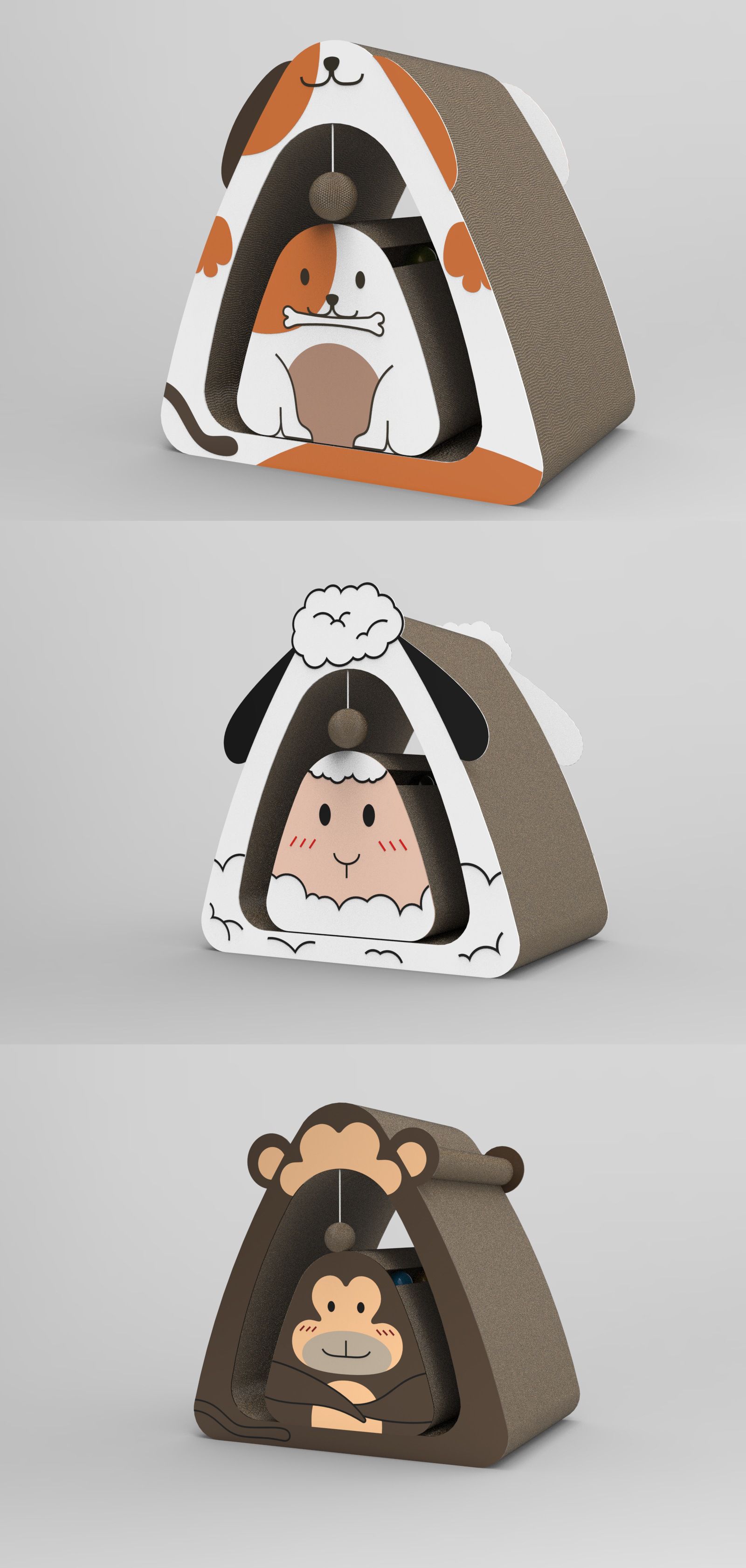The 12 Chinese zodiac cat scratch-resistant vertical cat scratch-post, creative claw grinding cat paw board, non-flaking corrugated paper cat bed pic 7