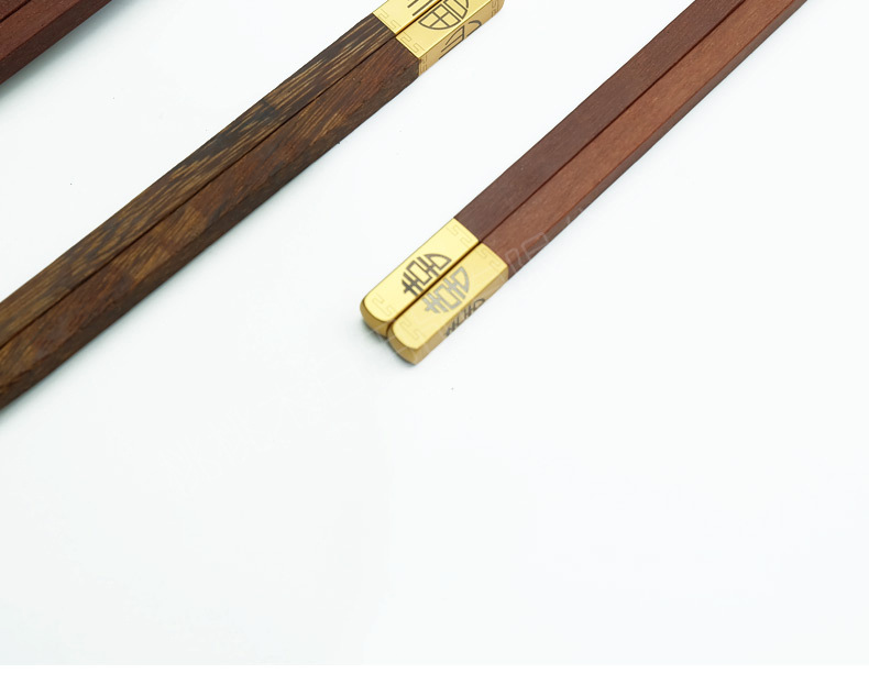 鸡翅木家用筷子金属头精品木筷子芸香木网红分餐家庭红木筷子批发详情12