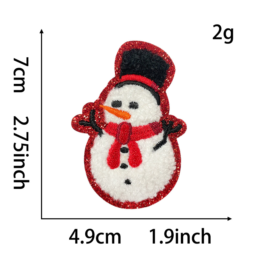 Christmas series Velcro clothing decoration Snowman Sock decoration patch Computer embroidery Mini self-adhesive pic 13