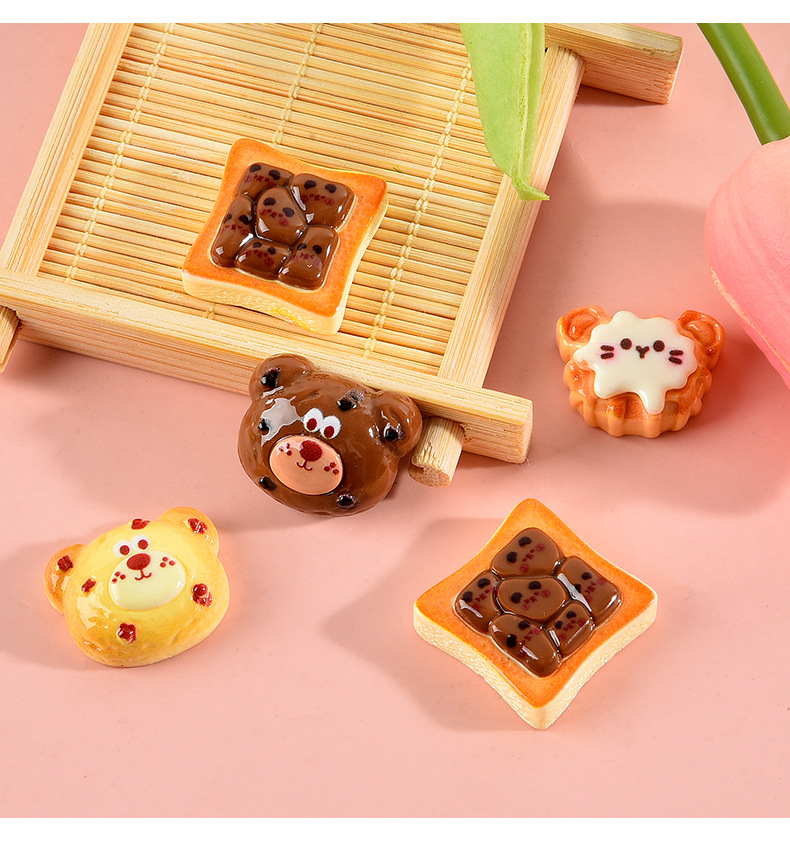 Bread, food, play bear cake, resin accessories, diy ornaments, cream glue, phone cases, hair clips, handcrafted material accessories pic 15