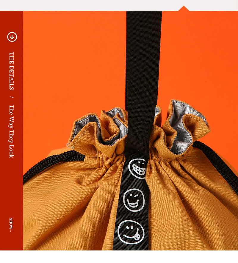 现货简约字母端午束口保温饭盒袋便携式棉麻便当包防水带饭收纳袋详情9