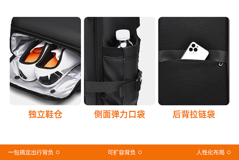 商务出行背包大容量双肩包行李包户外旅行出差通勤登机背包详情14