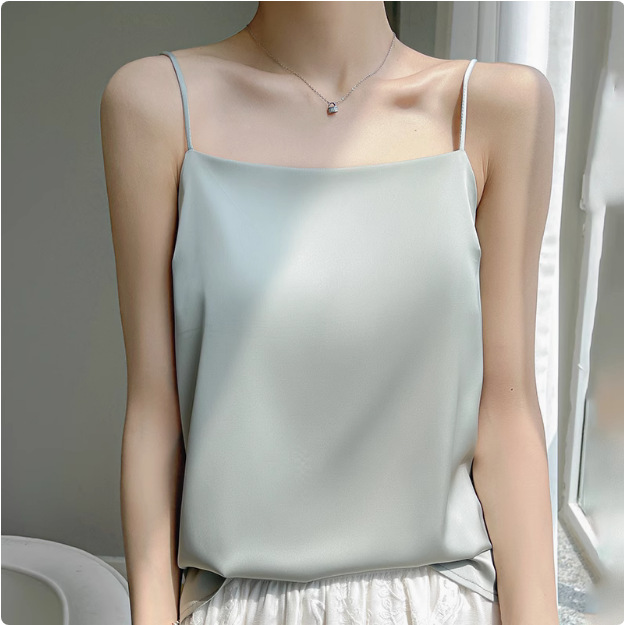 2025年吊带背心女内搭白色美背醋酸仿真丝上衣缎面夏西装仿打底衫详情43