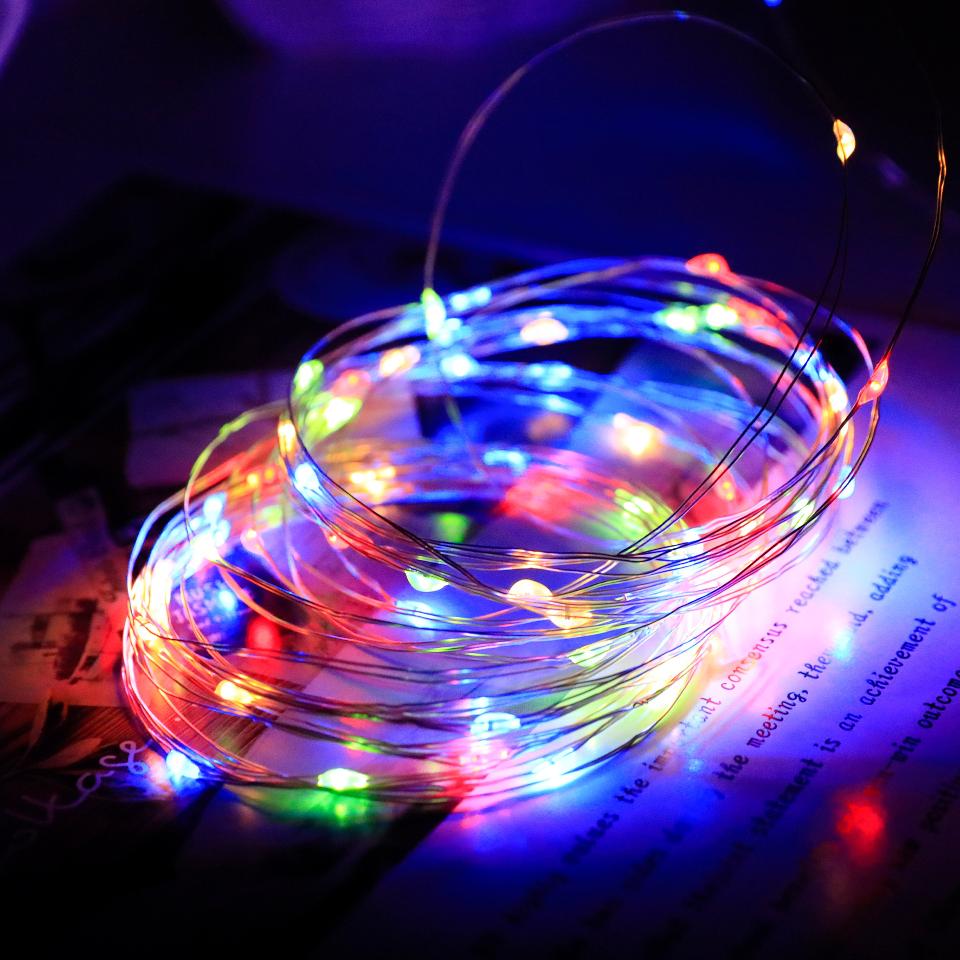 LED solar copper wire string light, waterproof garden decorative light, Christmas festival color light, solar string light, copper wire light pic 7
