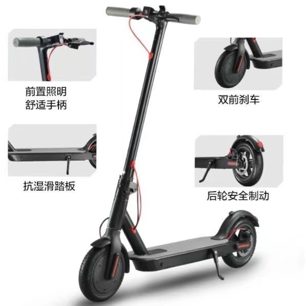 跨境锂电池便携女士代步车8.5寸带蓝牙APP折叠成人电动滑板车批发详情9