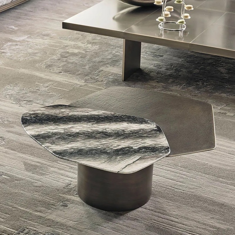 Rugiano living room light luxury marble rotating coffee table, creative minimalist designer high-end combination coffee table pic 8