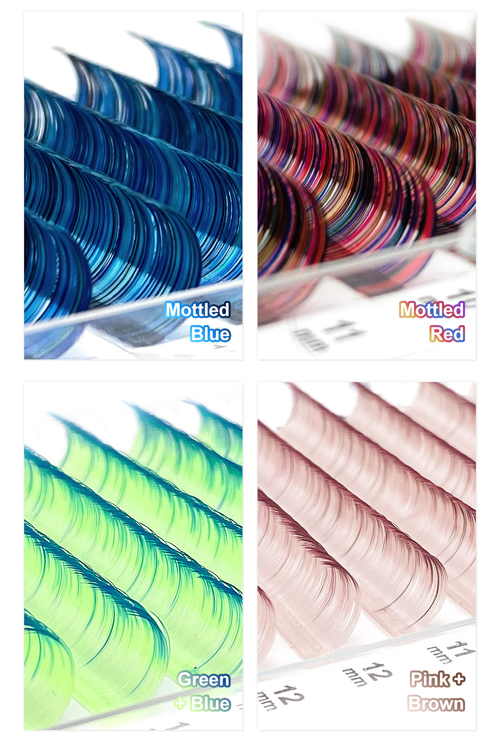 shanilak eyelash extensions in rainbow and gradient colors, single round hairs, comfortable and soft, manually opened pic 9
