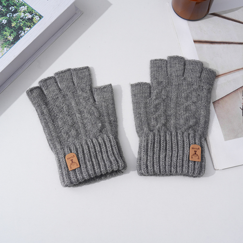Alpaca wool half-finger gloves for outdoor cycling in autumn and winter are warm, windproof, breathable, portable and simple, providing warmth and protection against the cold pic 6