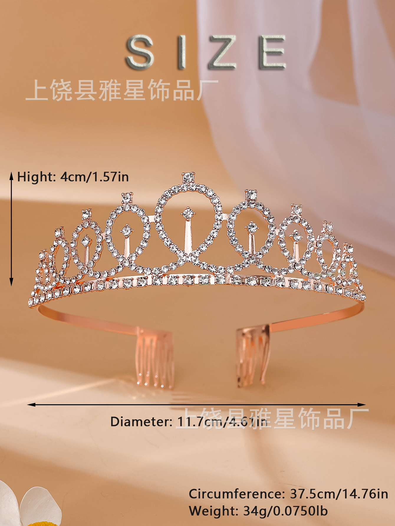 Partido europeo y americano corona cabeza hoop strass corona adornos para el cabello año nuevo Señora Número fiesta de cumpleaños piezas de metal anillo de pelo pic 6