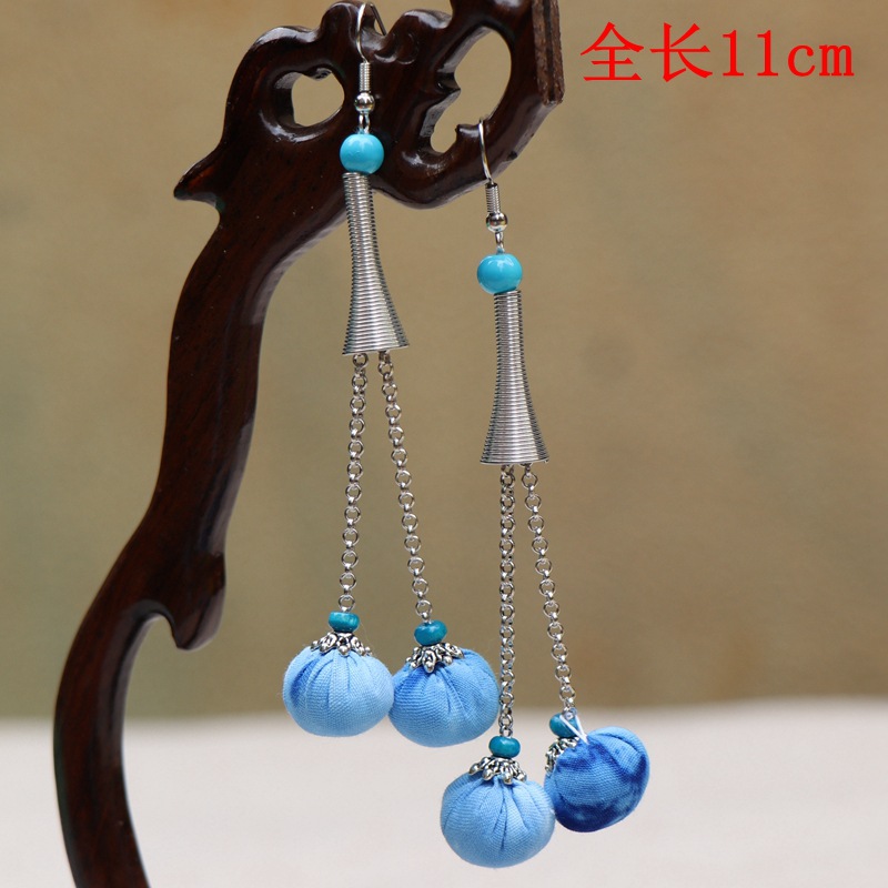 民族特色布艺扎染耳环时尚民族风女大理丽江舞台舞蹈饰品配饰批发详情15