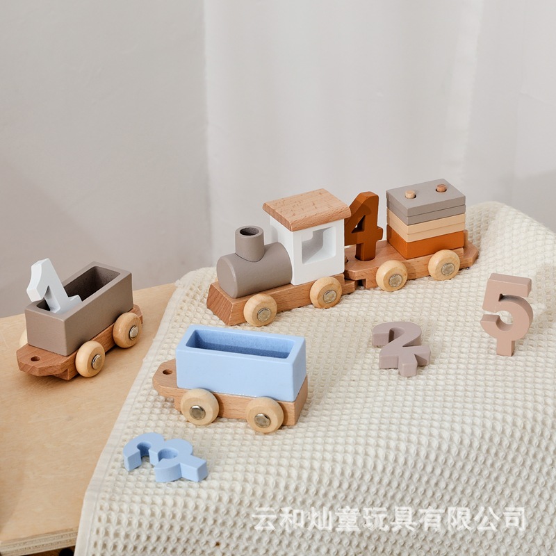 儿童木制益智玩具生日小火车宝宝启蒙堆叠认知玩具生日摆拍玩具详情6