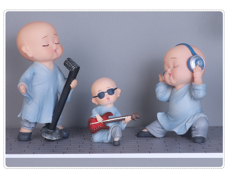 批发少林功夫小和尚摆件茶宠摆设创意禅意中式可爱客厅桌面装饰品详情9