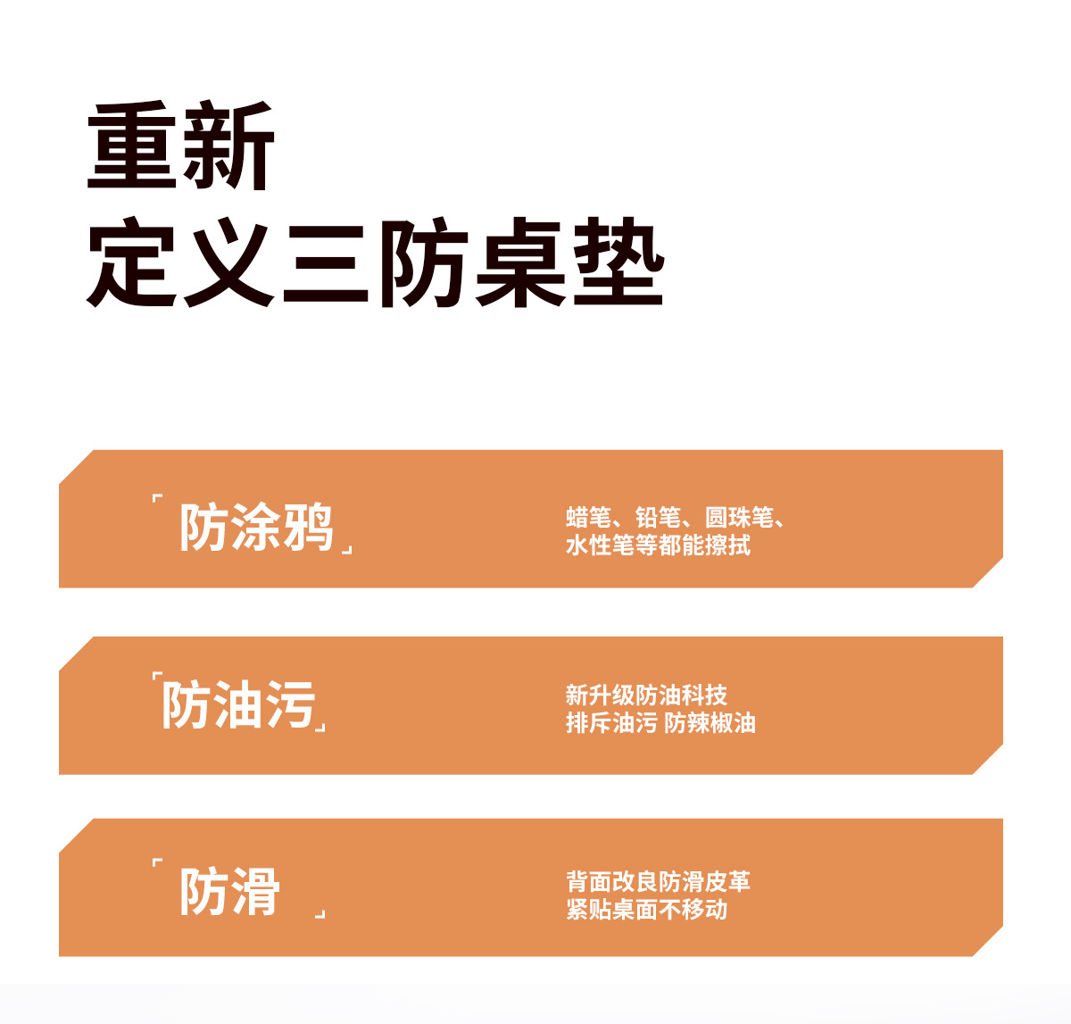 儿童书桌垫防水防笔迹可擦洗皮革办公电脑垫鼠标垫餐垫防油双面用详情2