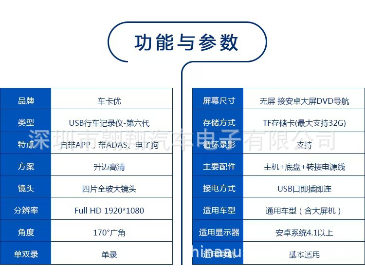 大屏安卓导航usb行车记录仪adas高清夜视行车记录仪前后双摄像头详情19