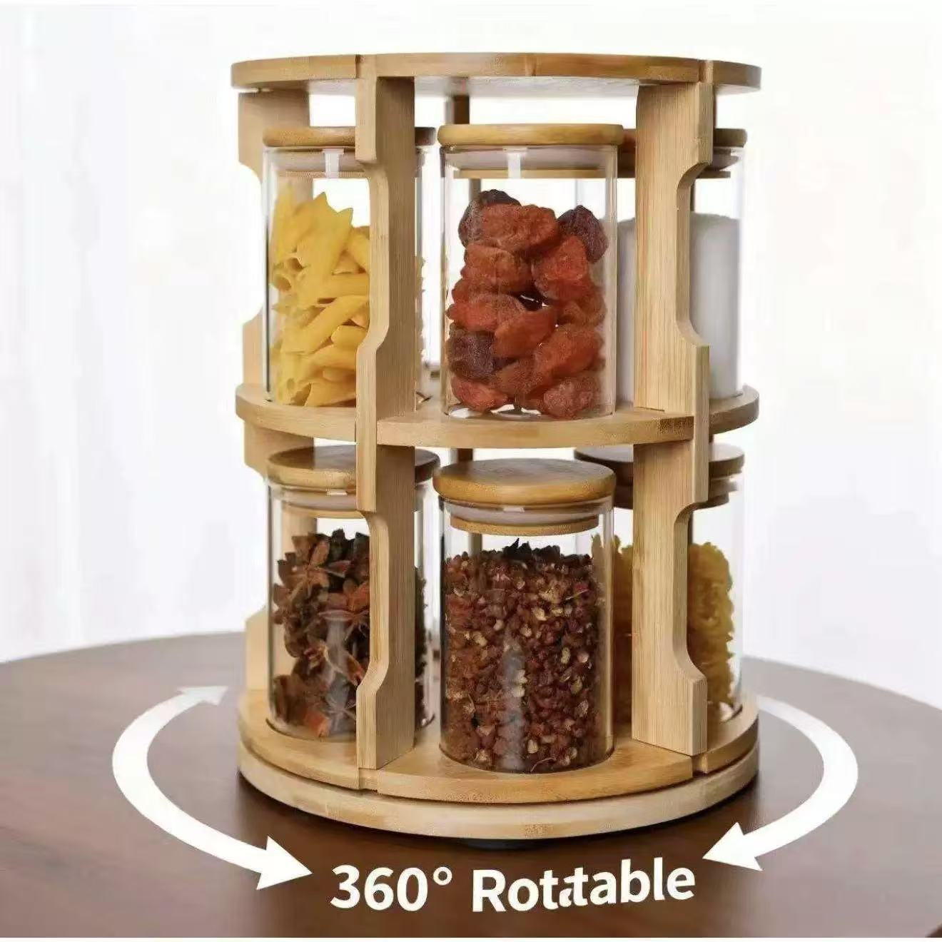 High-end household kitchen multi-layer moisture-proof tea canister, grain storage canister, high borosilicate glass sealed canister pic 4