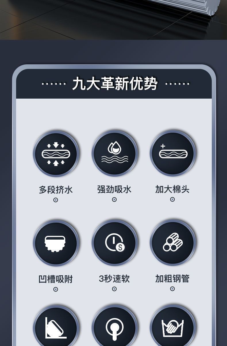 海绵胶棉拖把家用2024新款吸水对折式免手洗地拖价格低至9.09/把详情2