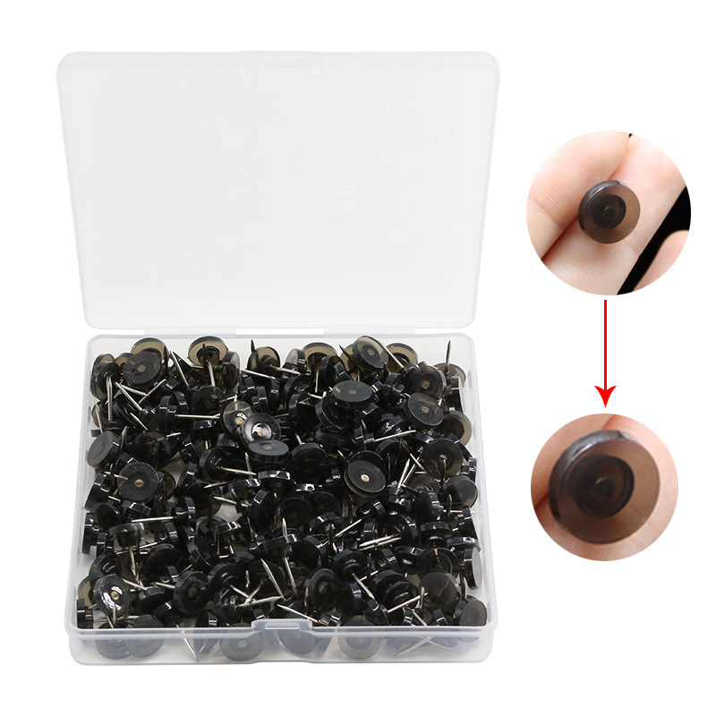 透明色黑色白色圆头图钉工字钉盒装图片照片墙软木板装饰按钉图钉详情7