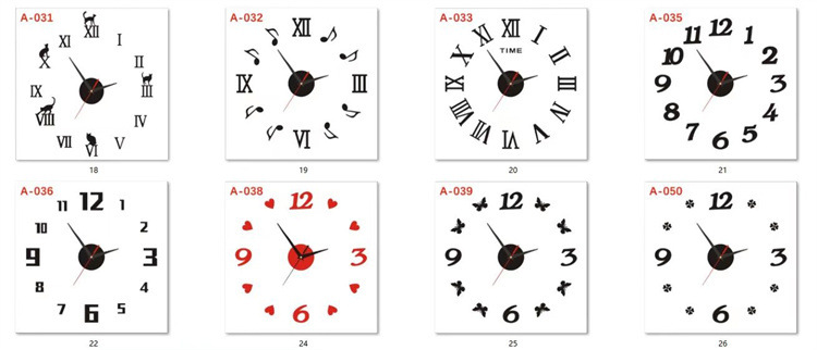 Creative Nordic living room acrylic three-dimensional decorative clock, bedroom diy silent wall clock, home wall-mounted clock pic 31