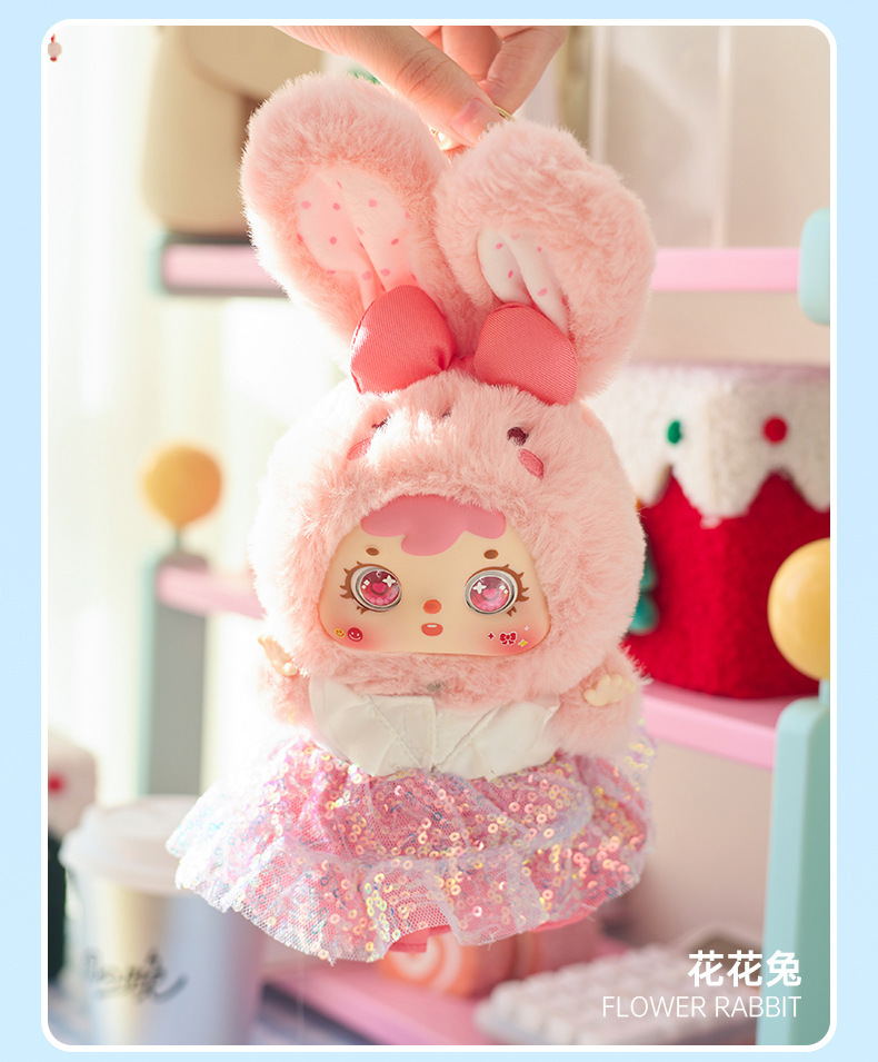 跨境爆款三小毛-三小毛-彩虹兔宝毛绒创意潮玩儿童玩偶包包挂件详情9