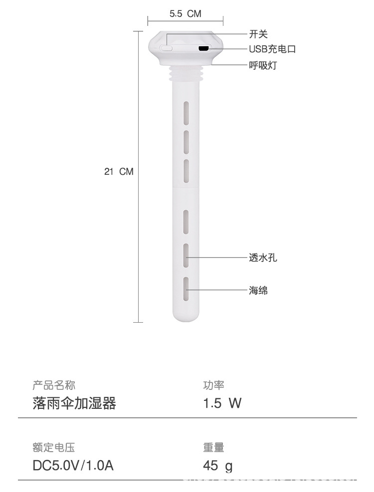 跨境迷你桌面加湿器便携式USB车载喷雾家用办公室空气补水仪礼品详情8