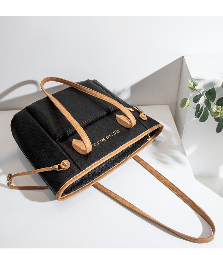 外贸货源厂经典购物袋油边托特包大号多色妈咪包大容量单肩女包详情11