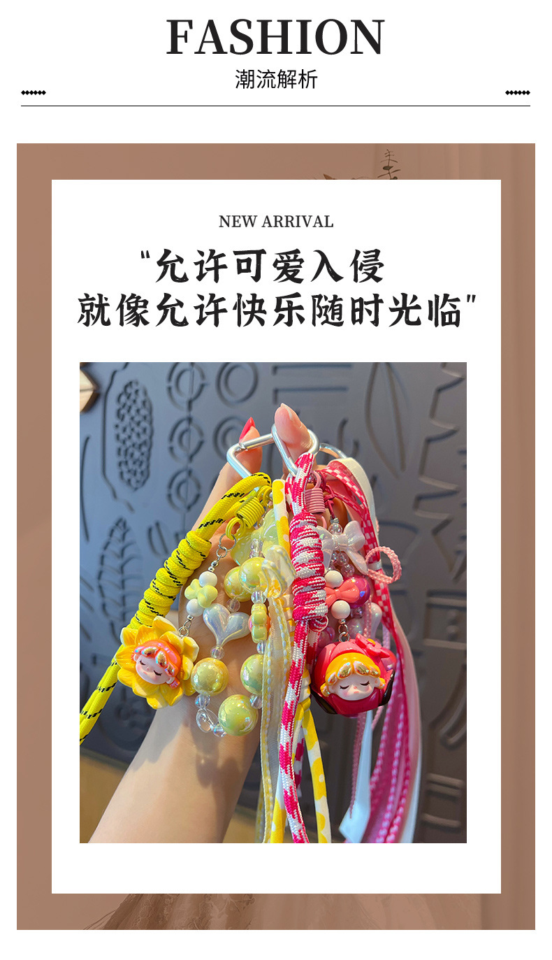 miu系DIY萌粒水果手绳钥匙扣书包挂件女情侣汽车钥匙链包包小挂饰详情2