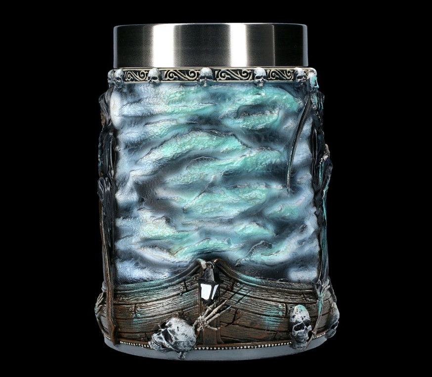 Cross-border new Halloween skeleton mug, stainless steel Death God Coffee Beer mug, personalized and creative skull-shaped wine glass pic 12