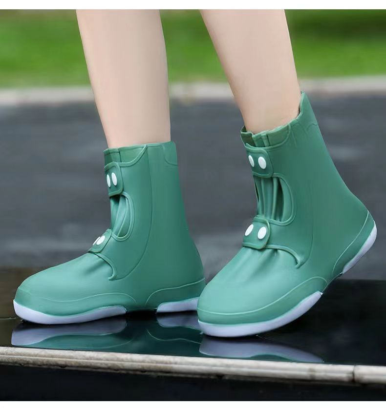 Thickened, wear-resistant, waterproof and anti-slip rain boots for both men and women, suitable for adults to wear on rainy days, and student silicone water shoe covers pic 19