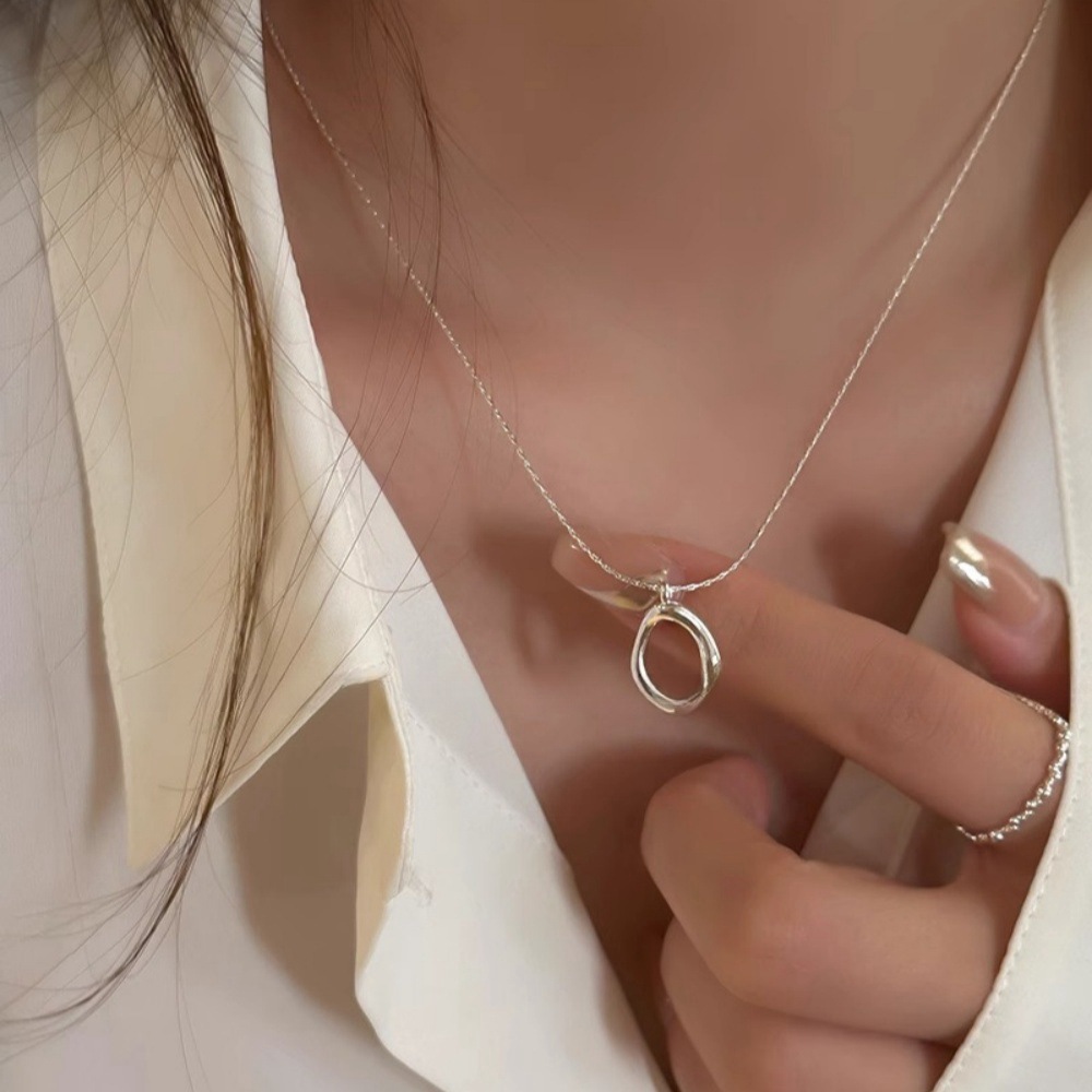 Li Luo Xin S925 sterling silver pearl necklace accessory for women, non-fading, high-end and versatile, spring and summer collarbone chain wholesale pic 4