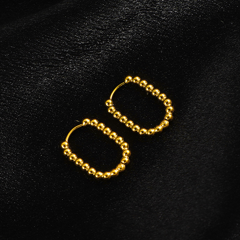 Basic style ear buckles, new fashionable and trendy European and American ins style hammered pattern earrings, titanium steel non-fading earrings and ear rings pic 18