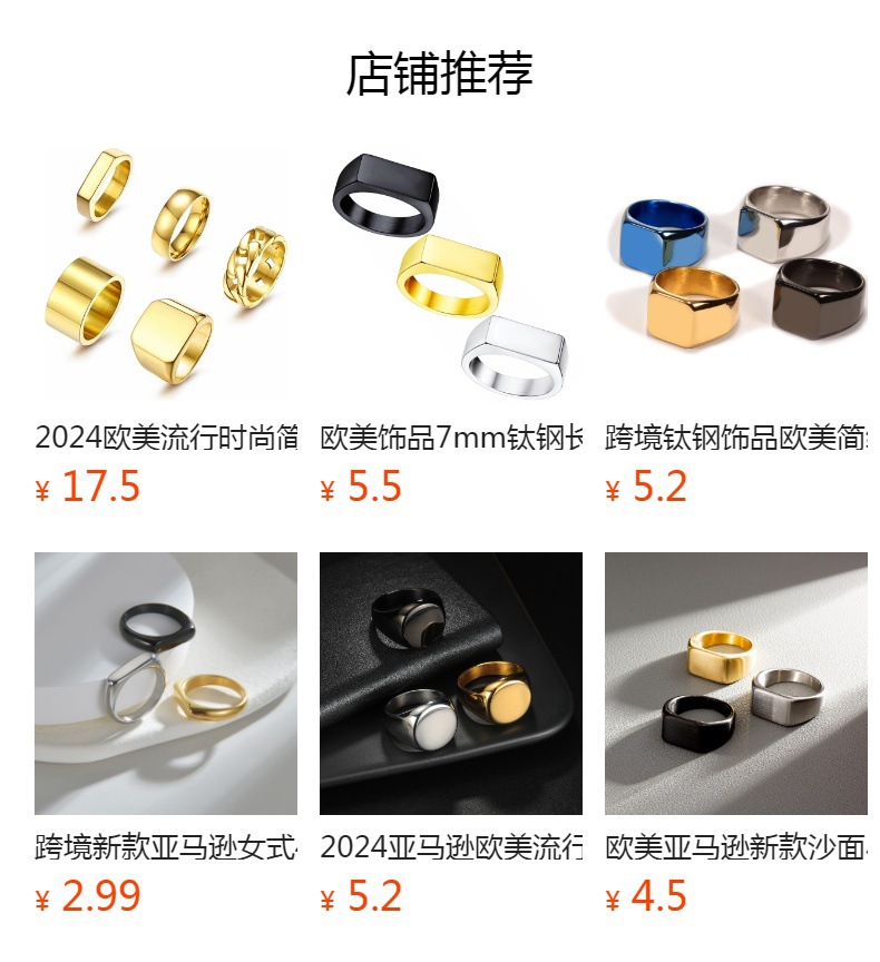 跨境亚马逊爆款凯尔特三角结铸造钛钢戒指欧美男士饰品个性指环详情1