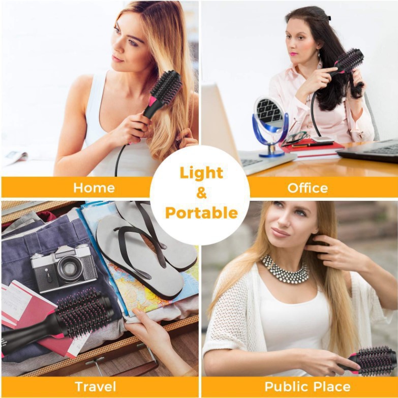 Source factory Amazon cross-border multi-functional hot air comb, straightening comb, hair dryer, curling iron, straightening comb, hair dryer pic 7