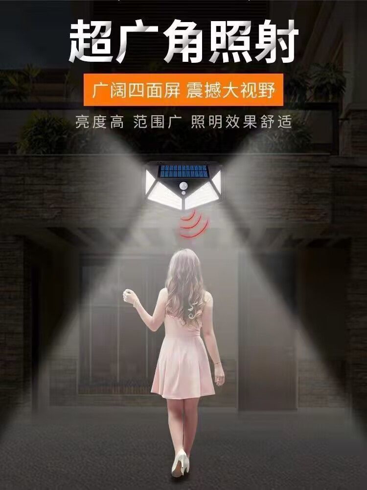 Human body sensor lamps, solar hanging lamps, waterproof street lamps, solar garden lamps, ultra-bright wall lamps for household and outdoor lighting pic 6