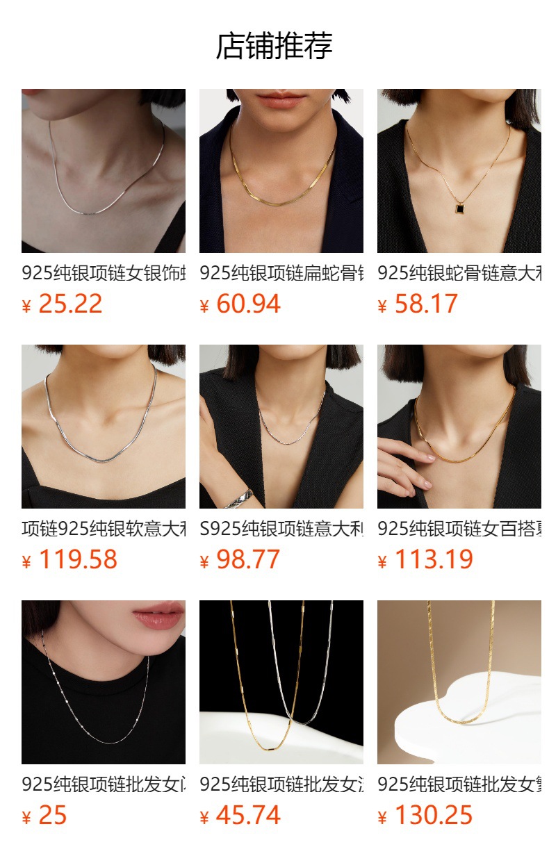 S925纯银项链蛇骨链意大利小众批发饰品设计轻奢女高级感跨境配饰详情1