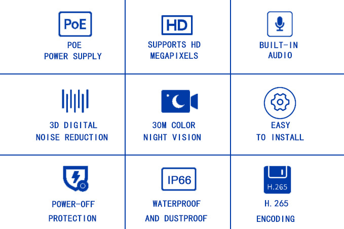 poe surveillance camera, high-definition 4k day and night full-color recording monitor, home outdoor waterproof plastic case camera pic 7