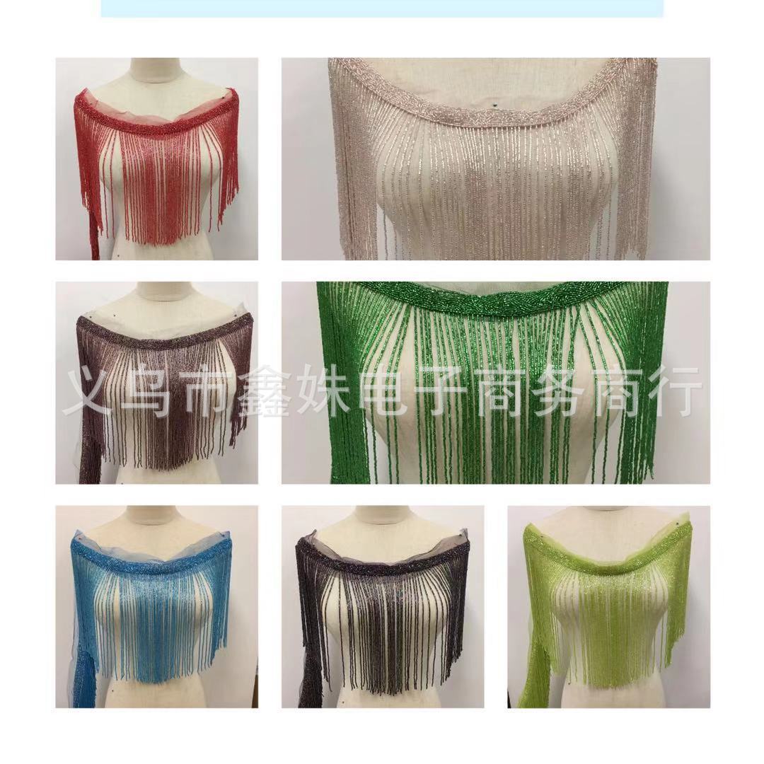 28cm fashionable tube beads, round beads, glass beads, tassels, fringed accessories, suitable for dance costumes pic 14