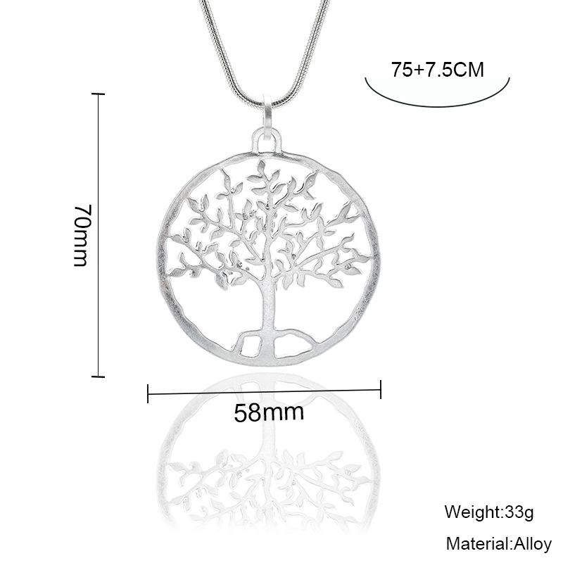外贸饰品亚马逊速卖通欧美链条镂空生命树长款项链毛衣链时尚百搭详情6