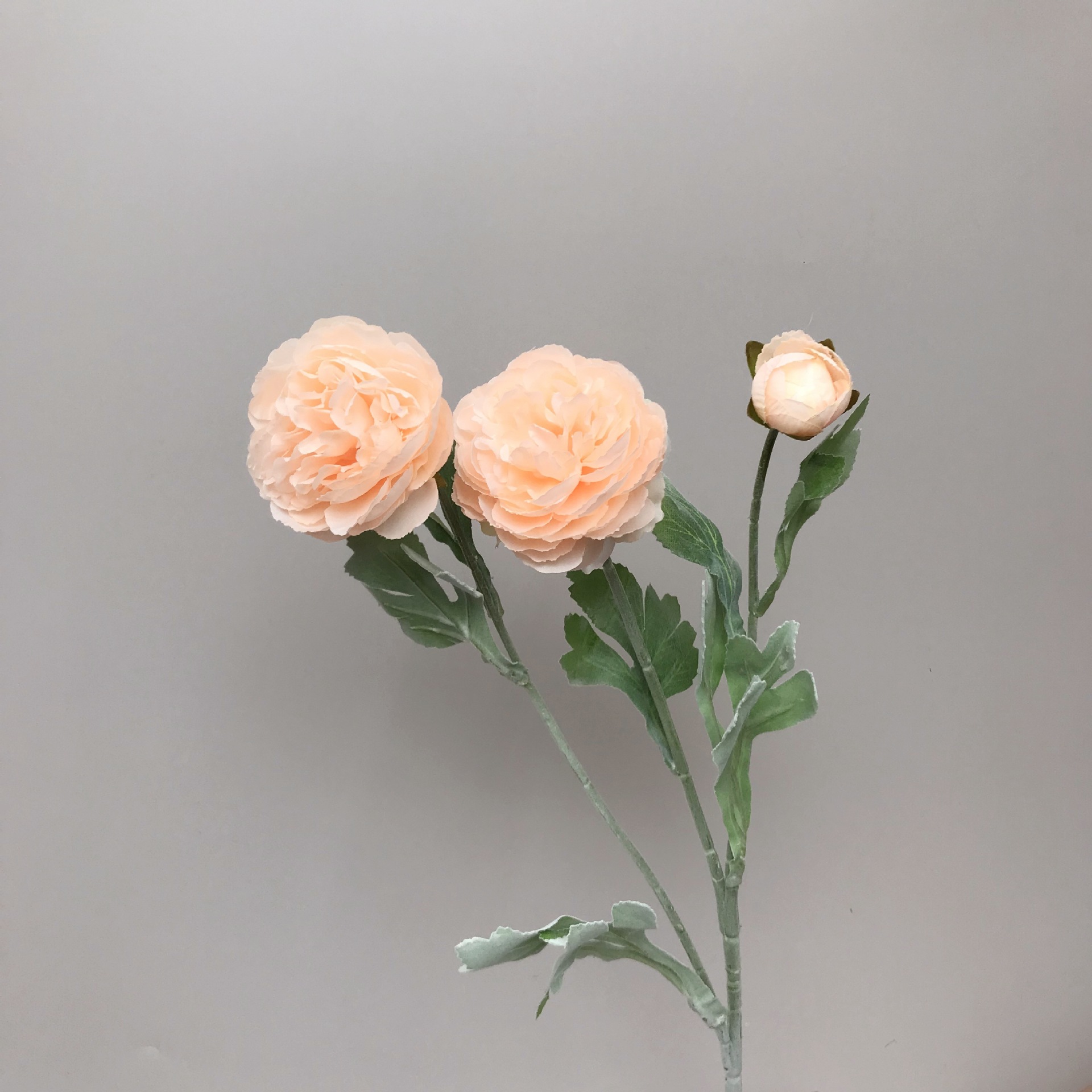 仿真花高级感逼3头洋牡丹露莲植绒场景布置家居装饰绢花批发假花详情10